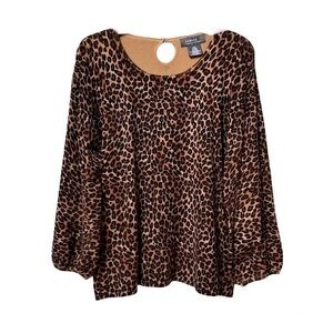 GEORGE Black & Tan Leopard Print Sweater Top Plus Size 16/18